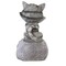 Roman 7.5 Inch Cat On Stone Figurine Summer Figurine , Summer Decor Kitten Spring Summer Flowers